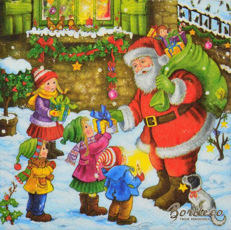 Papai Noel trouxe presentes para crianças puzzle online