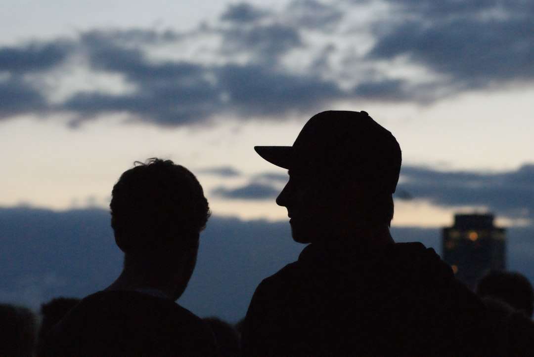 Schattenbild des Mannes, der Cowboyhut während Sonnenuntergang trägt Online-Puzzle