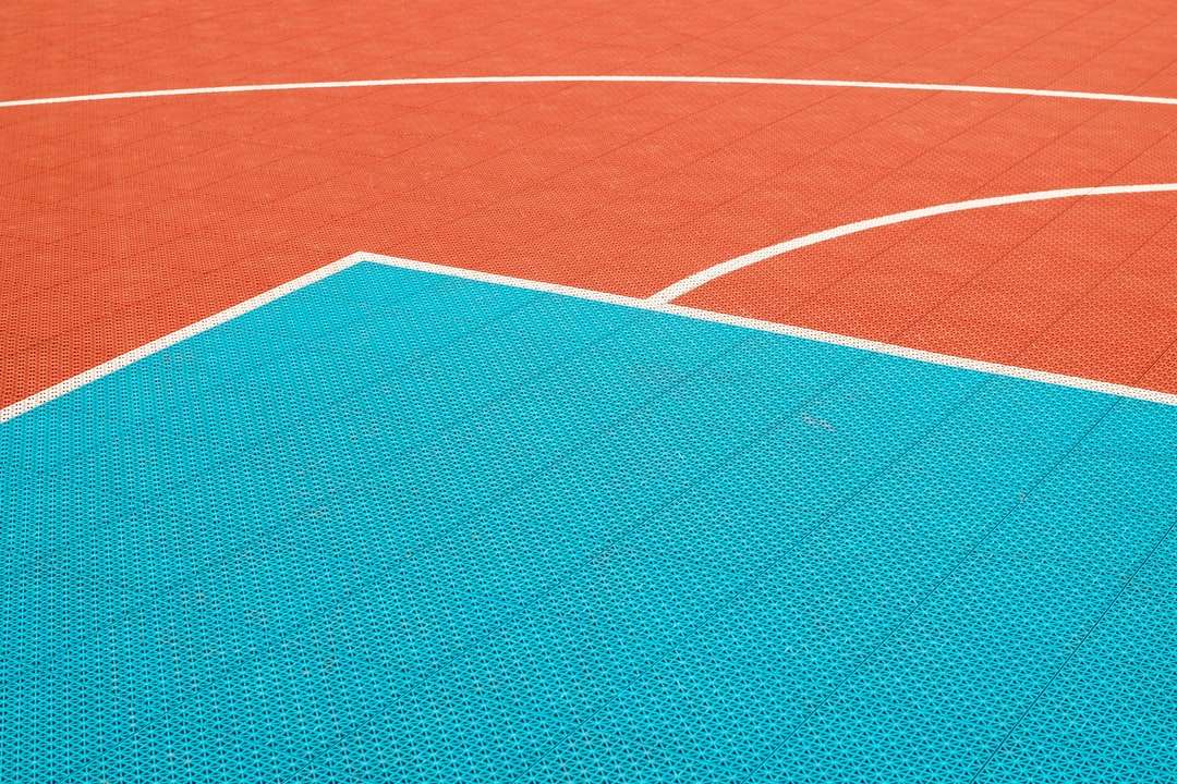 quadra de basquete vermelha e branca puzzle online