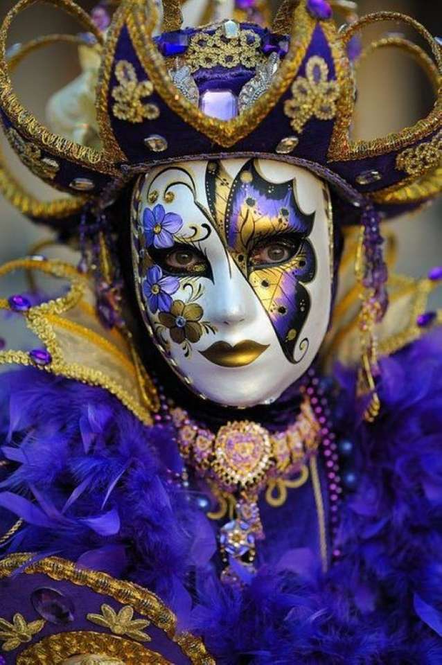 Maskers en kostuums van carnaval in Venetië legpuzzel online