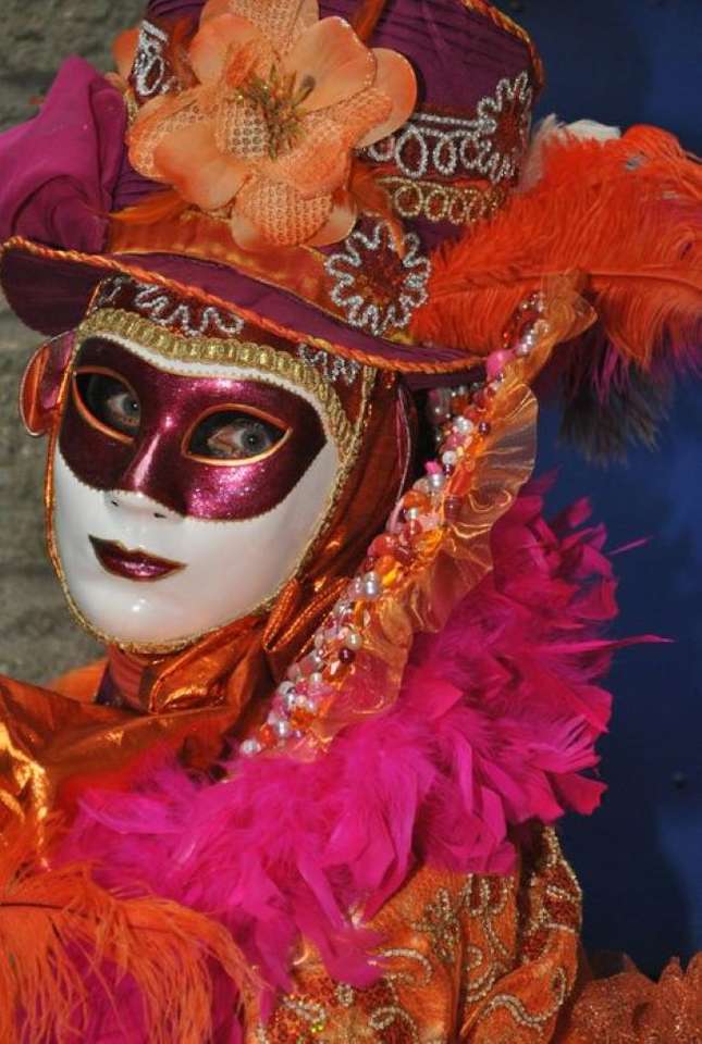 Benátské karnevalové masky a kostýmy online puzzle