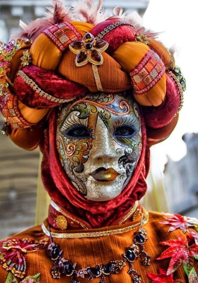 Venedigs karnevalsmasker och dräkter Pussel online