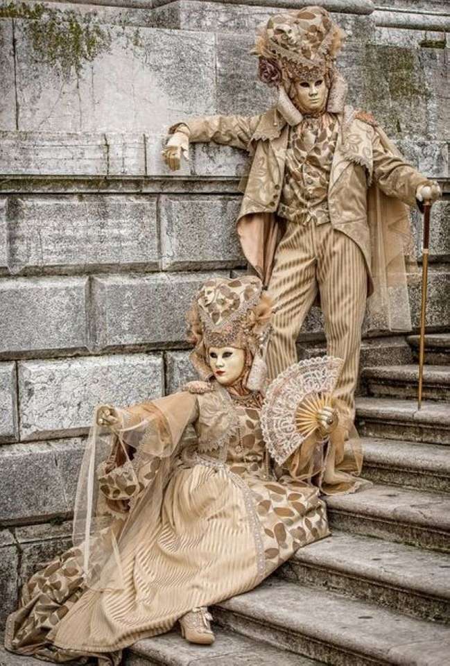 Benátské karnevalové masky a kostýmy skládačky online