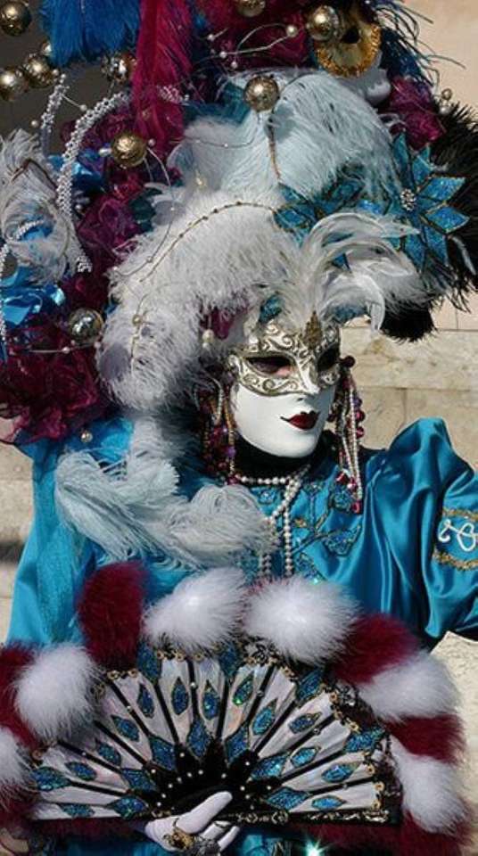 Venedigs karnevalsmasker och dräkter pussel på nätet