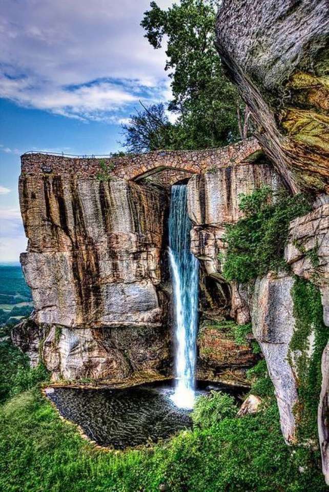 Mountain rock waterfall jigsaw puzzle online