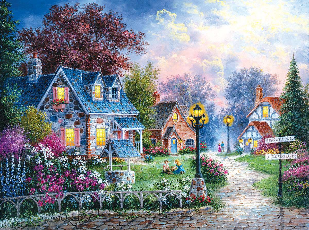 Festmény kis falu online puzzle