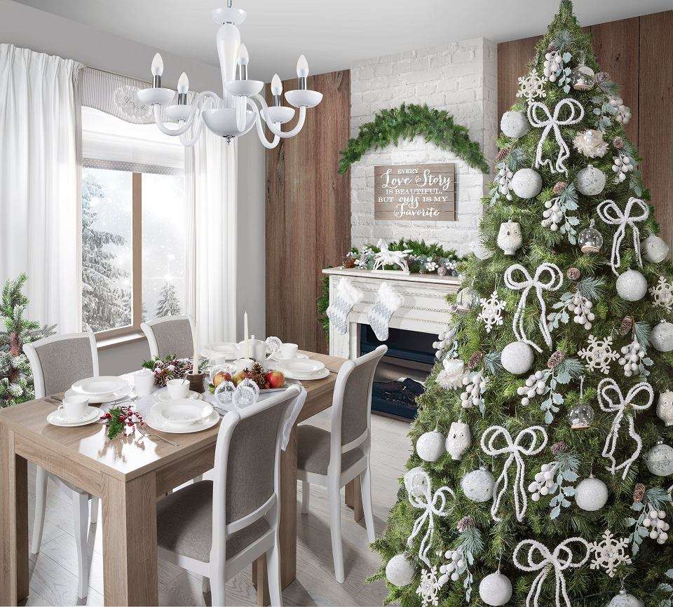 Рождественская елка на белом пазл онлайн