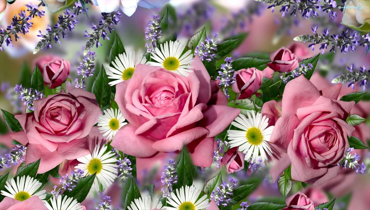 kép- virágok kirakós online