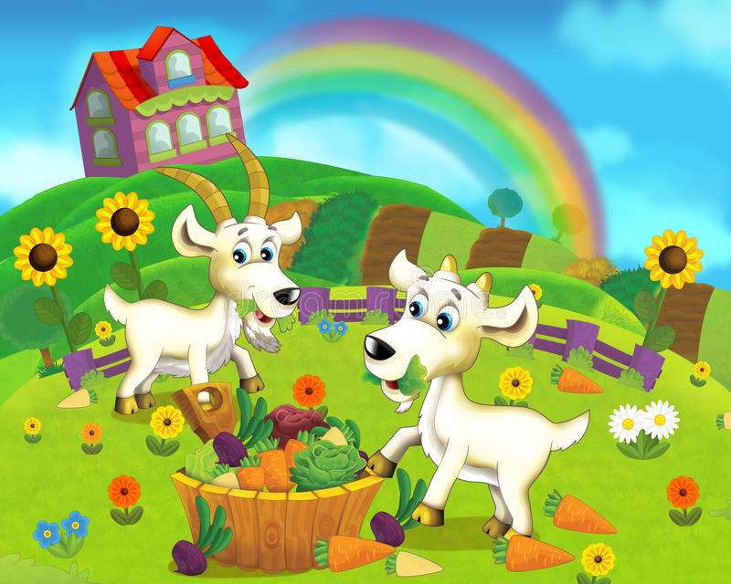 À proposorabi enseignant apprenant les animaux de la ferme chèvre puzzle en ligne