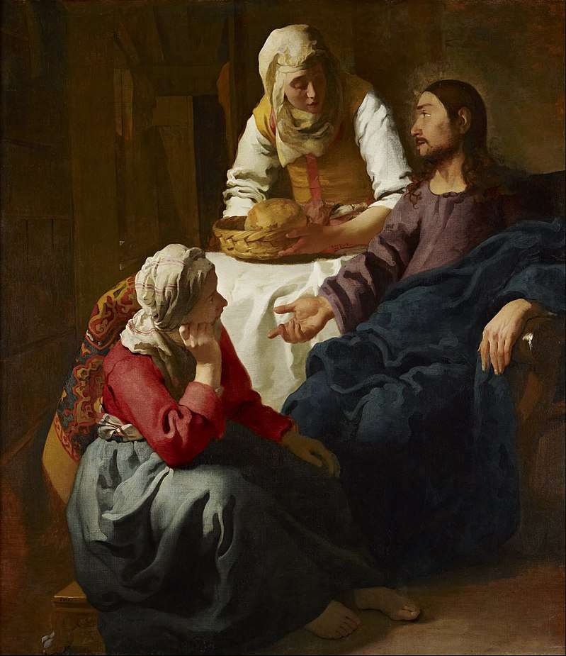 Kristus v domě Marie a Marty (obraz Jan Vermeer online puzzle