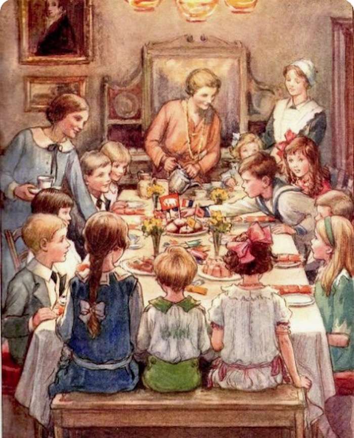 Vánoční večeře pro hodně dětí Pussel online