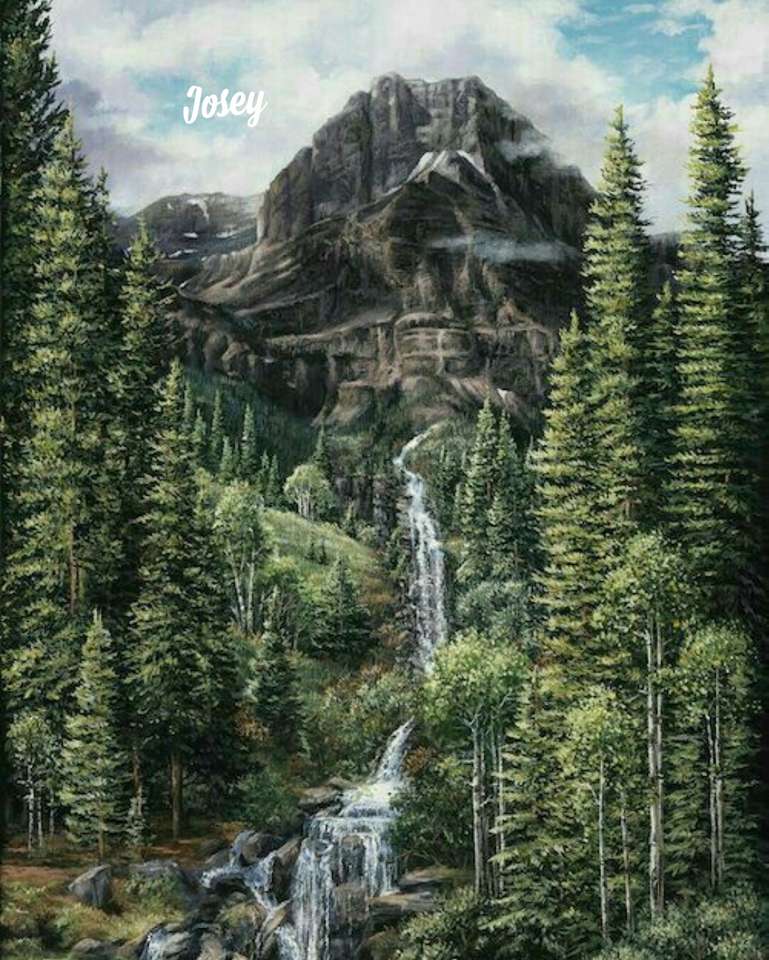 滝のある風景 ジグソーパズルオンライン