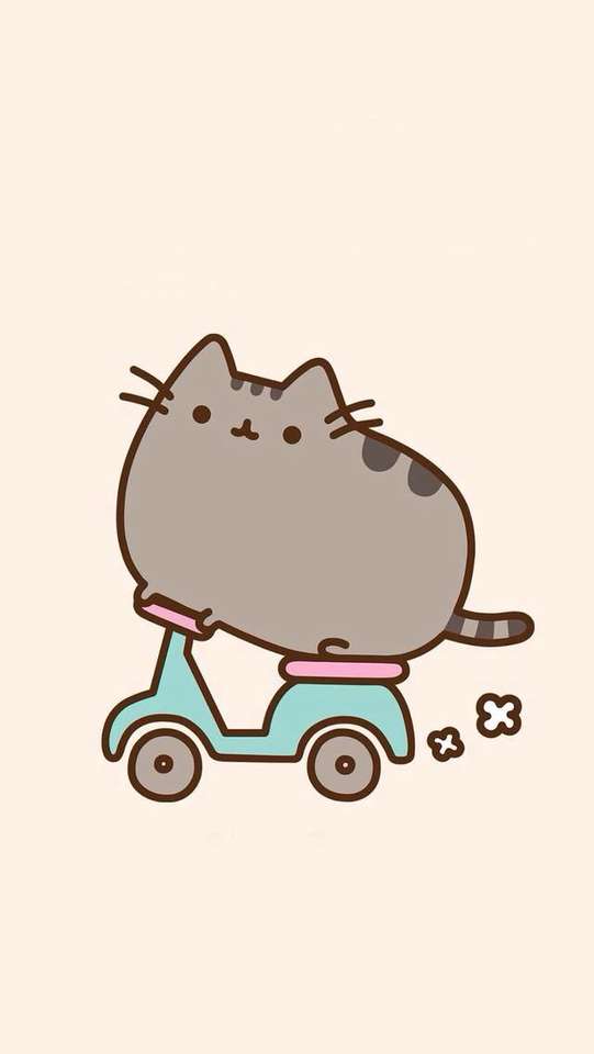 Pusheen on a motorcycle =) jigsaw puzzle online