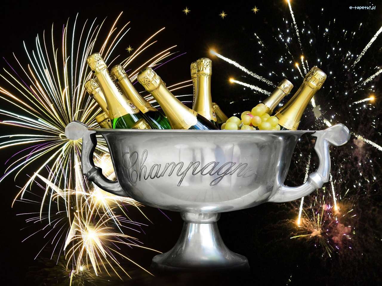 Нова година - шампанско онлайн пъзел