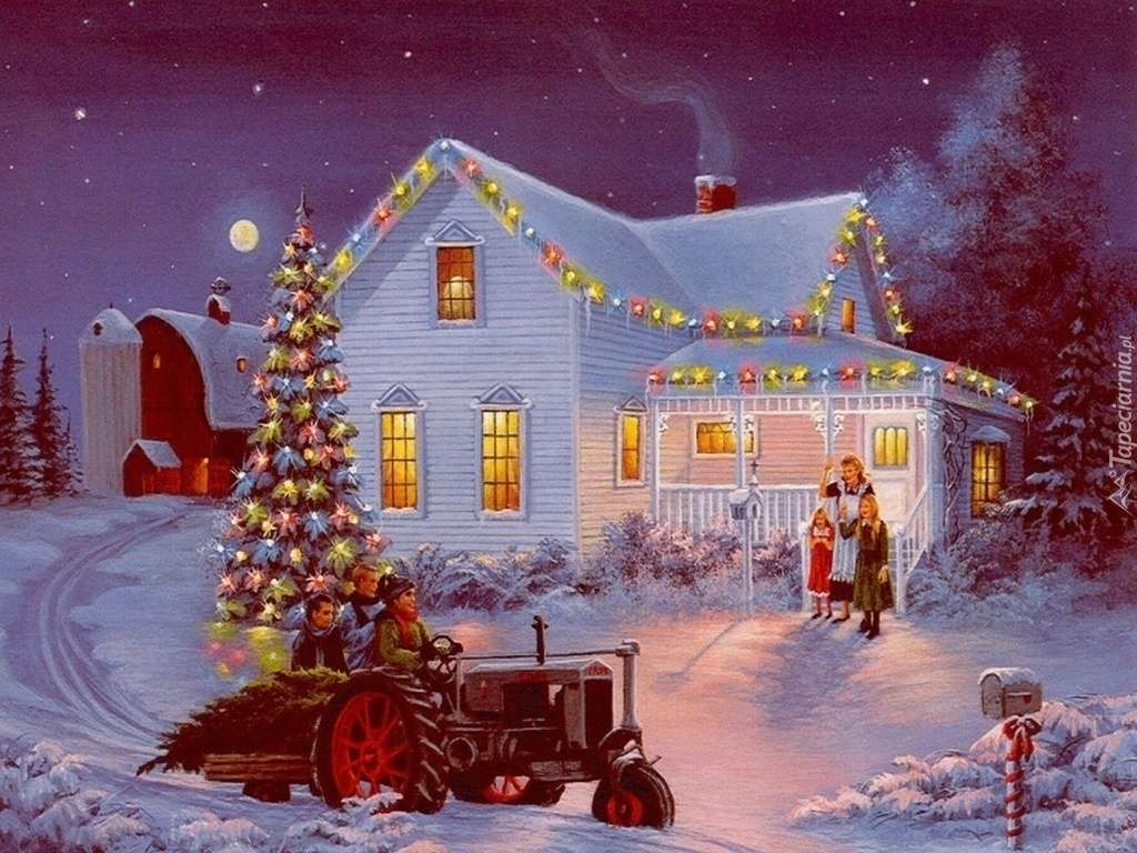 Χριστουγεννιάτικη θέα παζλ online