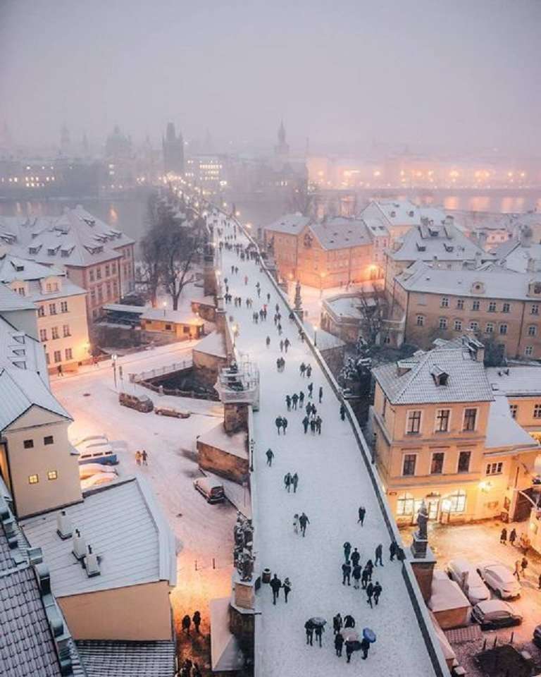 Zimní Praha. skládačky online