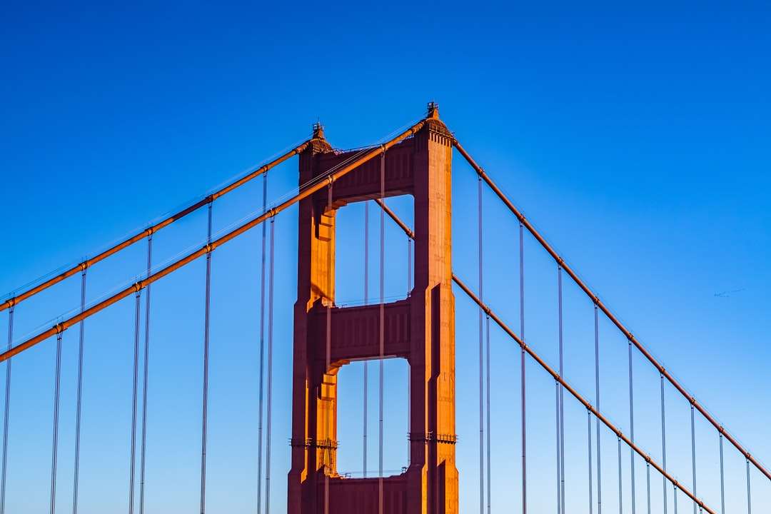 Мост золотые ворота под голубым небом в дневное время онлайн-пазл