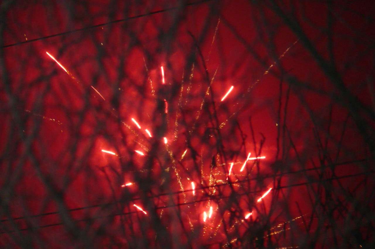 Fuegos artificiales de Nochevieja rompecabezas en línea