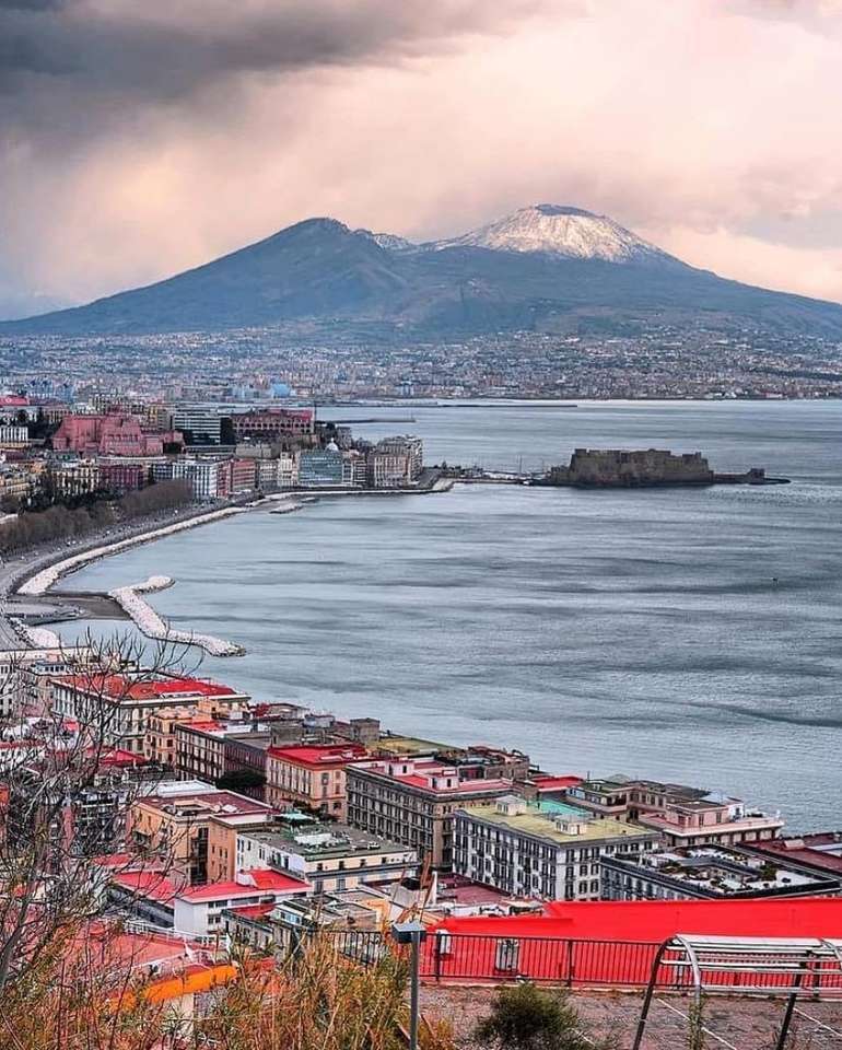 snön i januari Neapel Italien Pussel online