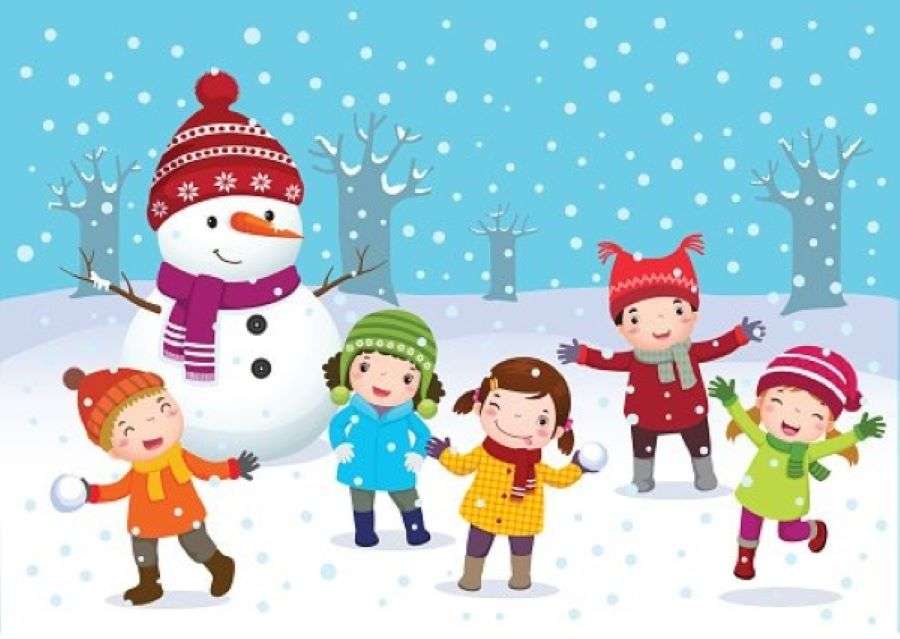 Jeux d'enfants en hiver puzzle en ligne