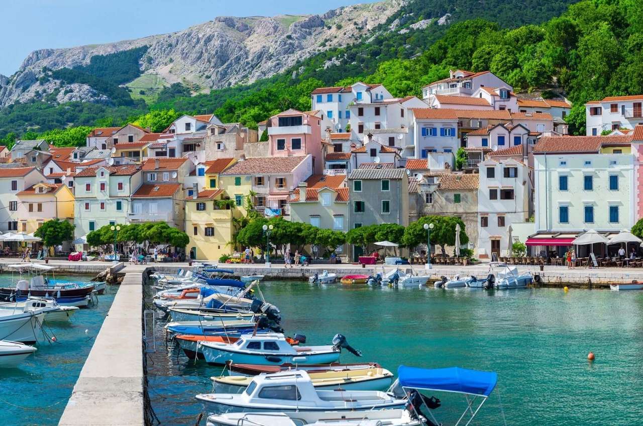 Stad på ön Krk Kroatien Pussel online