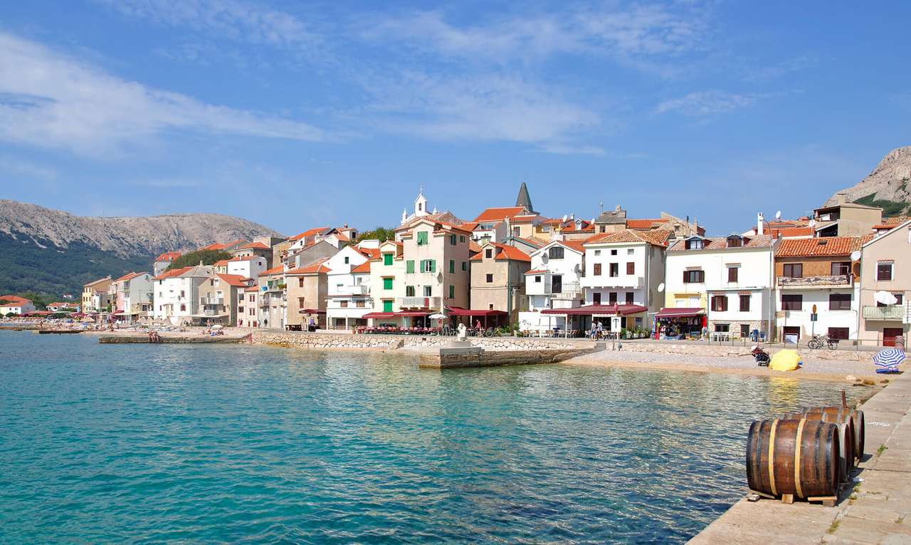 Baska op het eiland Krk, Kroatië legpuzzel online