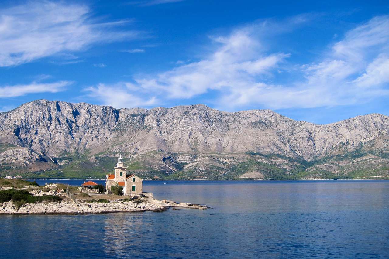 Maják na ostrově Hvar Chorvatsko online puzzle