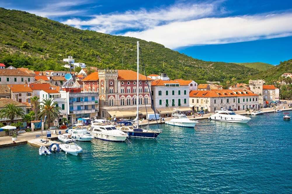 Vis eilandstad Kroatië online puzzel