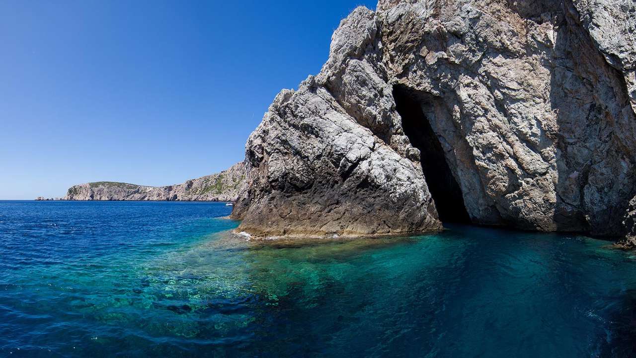 Голубая пещера Бишево, Хорватия онлайн-пазл