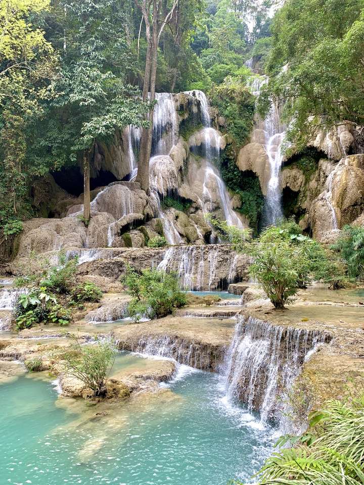 Водопадите Куанг Си - Лаос онлайн пъзел