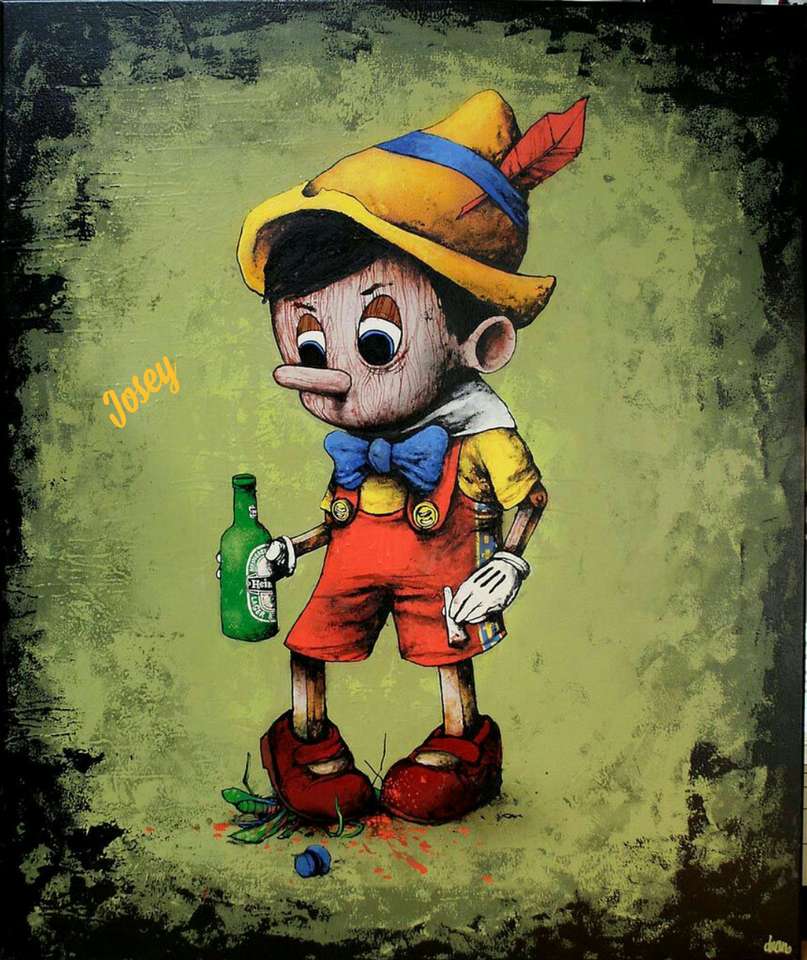 Pinocchio med flaska Pussel online