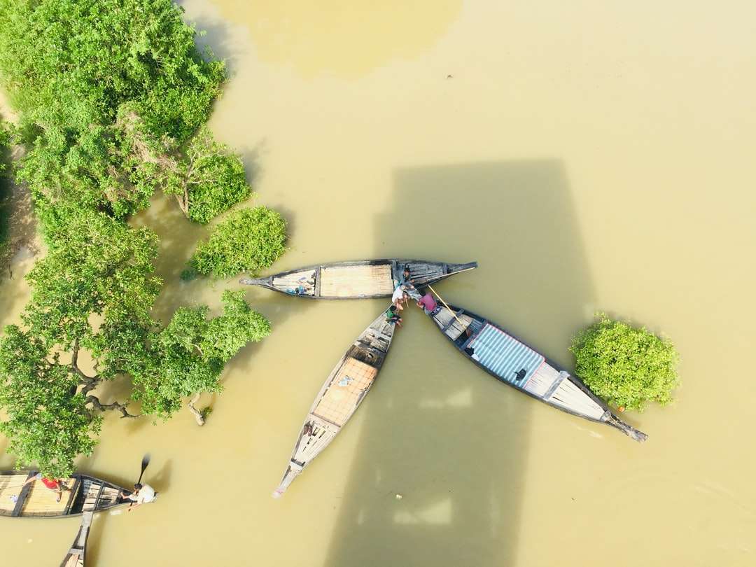 a légi felvétel a kék és fehér csónak a víztömeg kirakós online