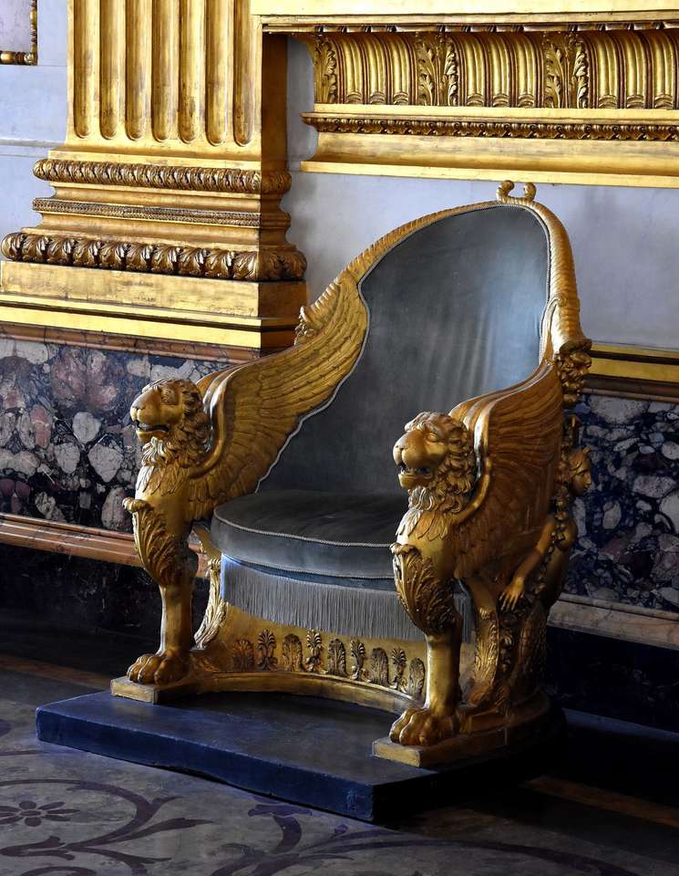 Az olasz Caserta királyi palota trónja kirakós online