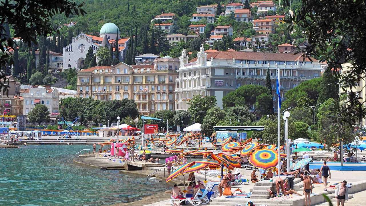 Abbázia tengerparti városa, Horvátország kirakós online