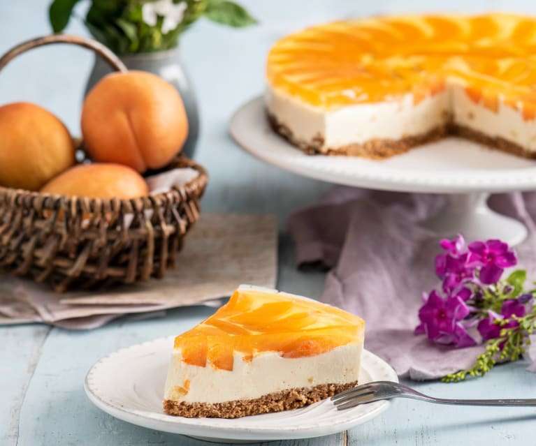 cheesecake con albicocche e gelatina puzzle online