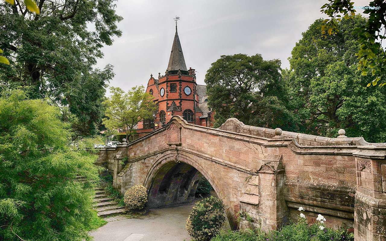 vista com o castelo e a ponte puzzle online