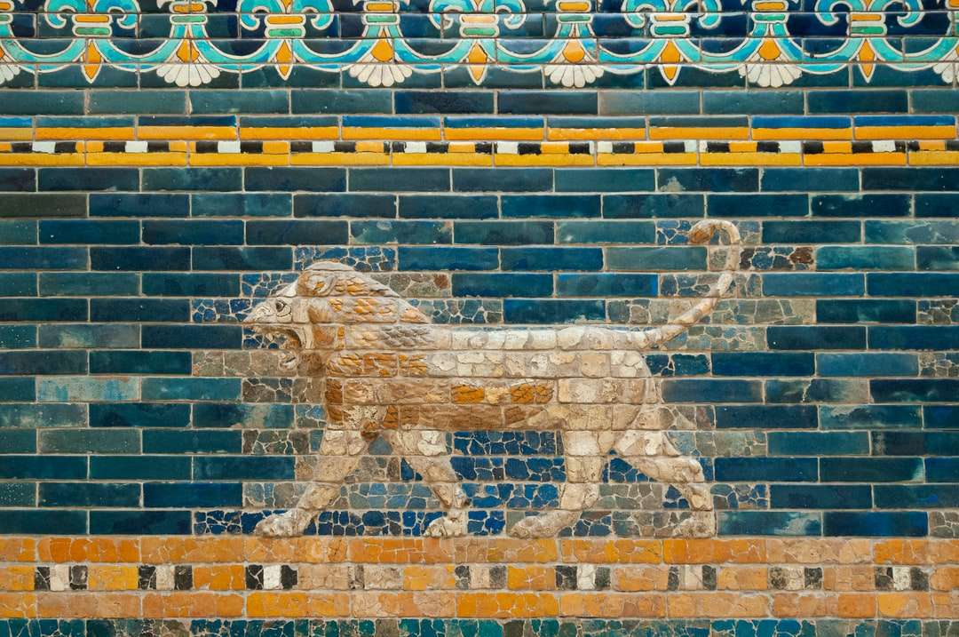 λιοντάρι και λιοντάρι τοίχο τέχνη παζλ online