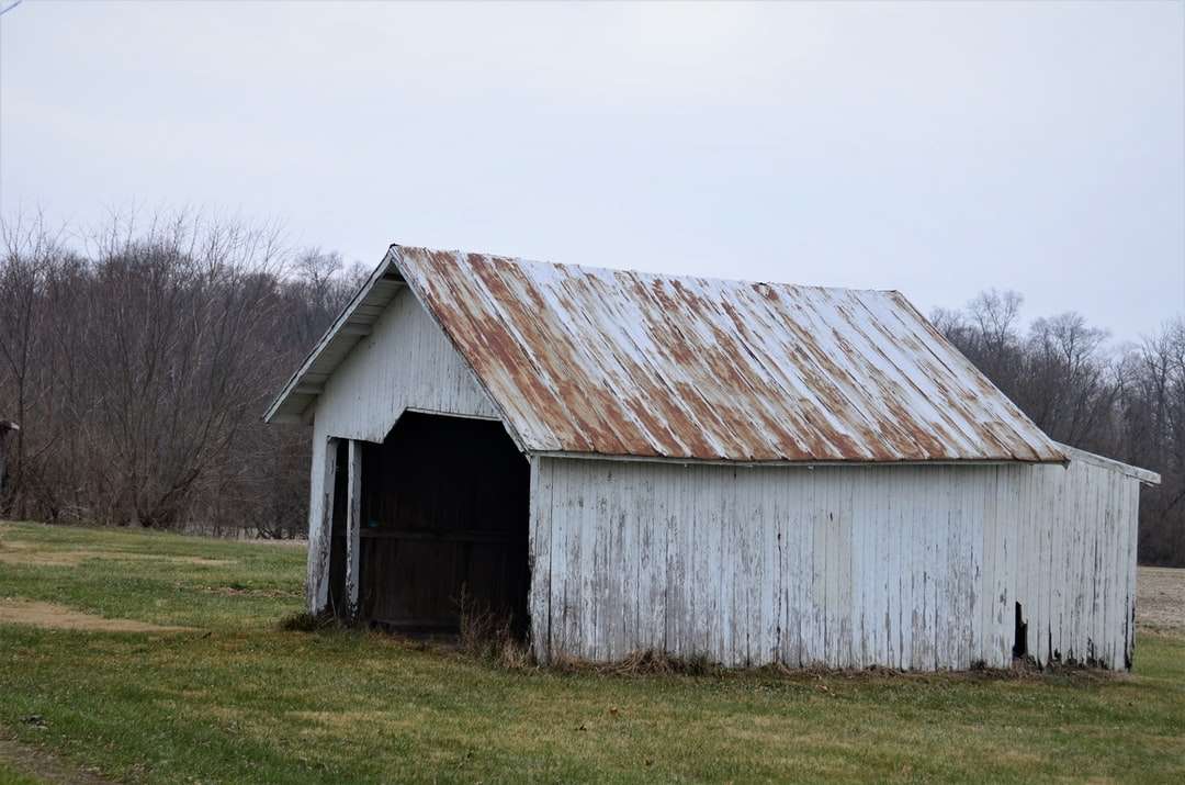 коричневый деревянный дом на поле зеленой травы в дневное время онлайн-пазл