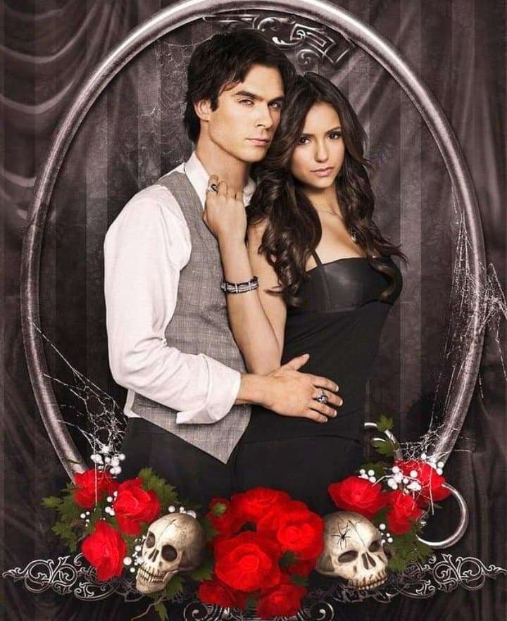 Damon och Elena pussel på nätet
