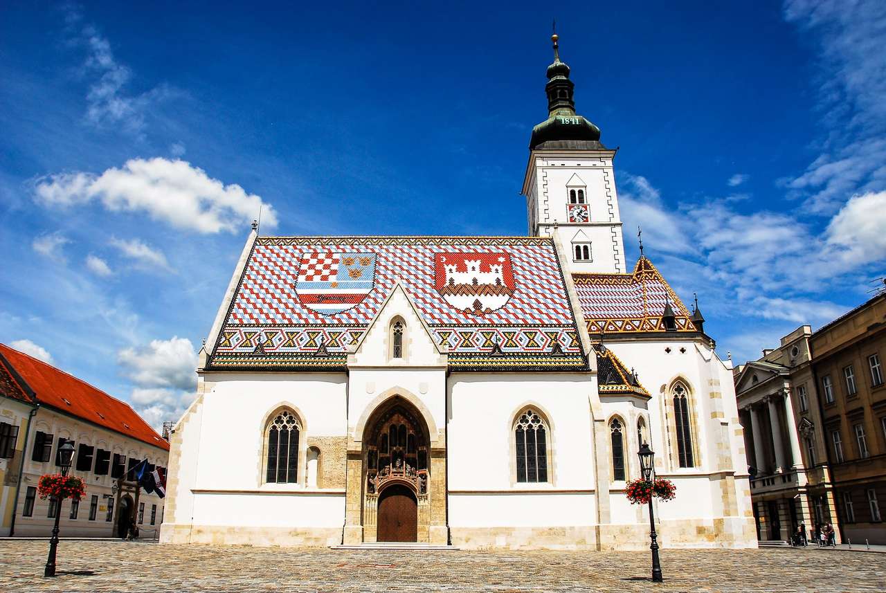 Hoofdstad van Kroatië Kerk van St. Mark legpuzzel online