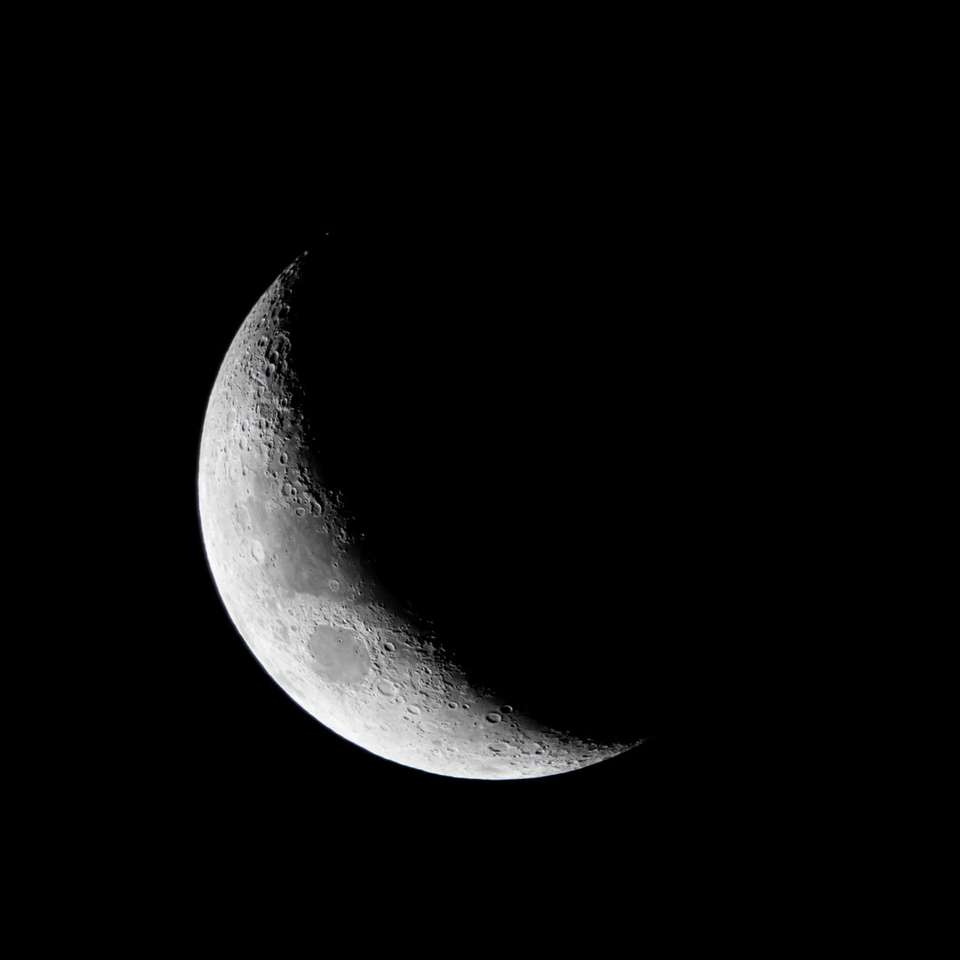 grijswaardenfoto van volle maan legpuzzel online