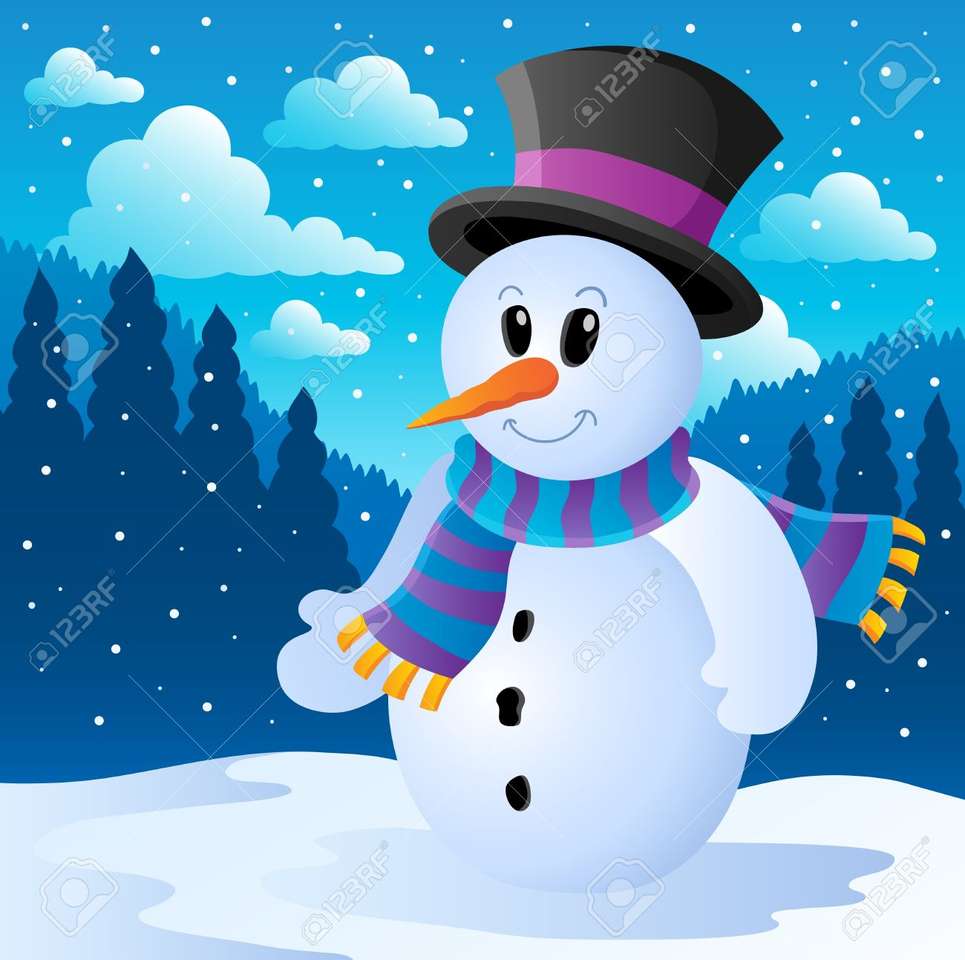 O lindo boneco de neve puzzle online