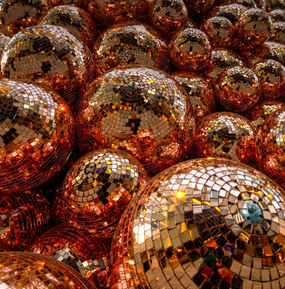 clear glass ball on brown and white textile jigsaw puzzle online
