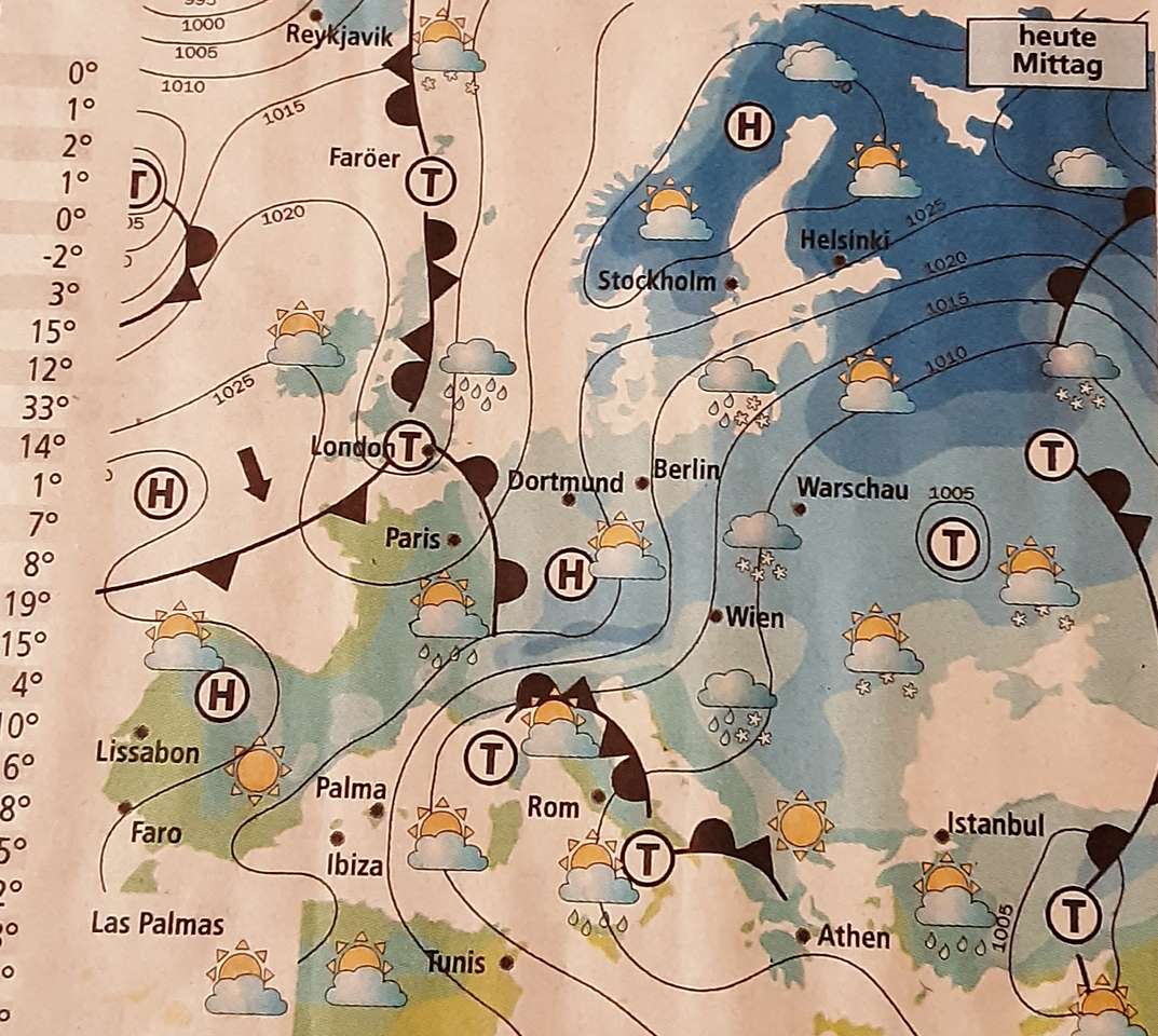 Az európai időjárás kirakós online