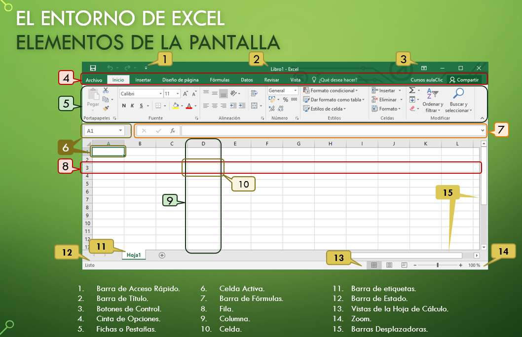 EXCEL MAIN SCREEN puzzle online