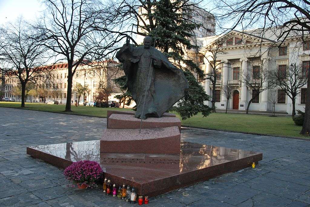 Μνημείο του John Paul II στο Łód in (οδός Piotrkowska) παζλ online