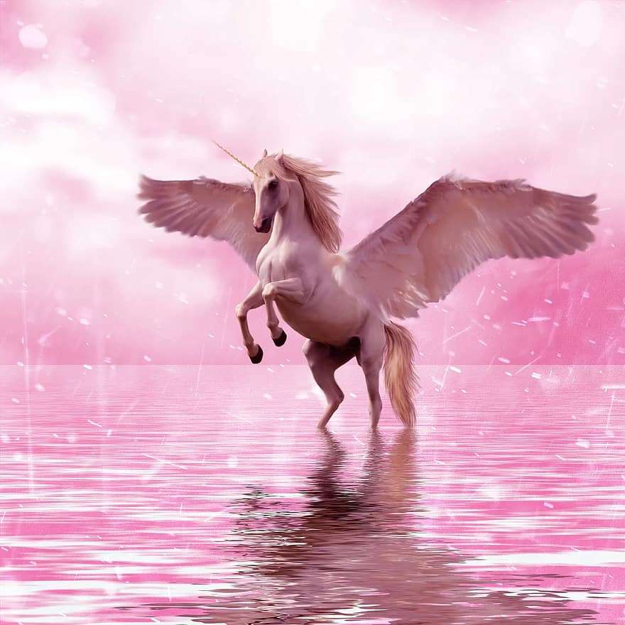 Unicorno rosa. puzzle online