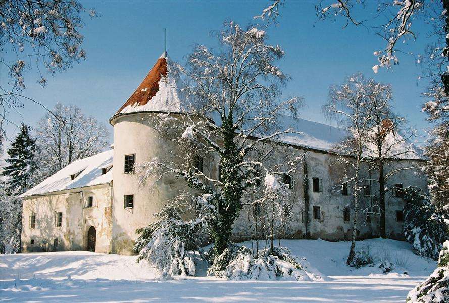 Jastrebarsko på vintern Kroatien pussel på nätet