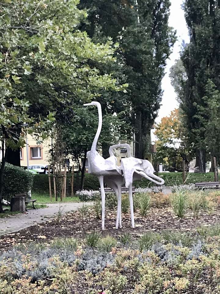 Skulptur "Fåglar" i Zielona Góra pussel på nätet