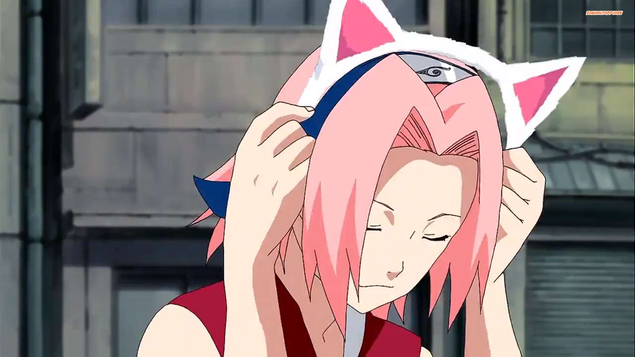 Sakura com orelhas de gato quebra-cabeças online